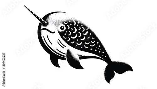fish silhouette vector illustration, solid white background