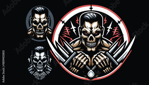 skull t shirt design vector illustration