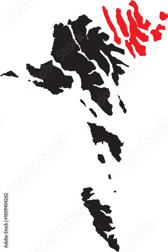 Nord Inseln Region Vector Map on the Faroe Islands of Denmark