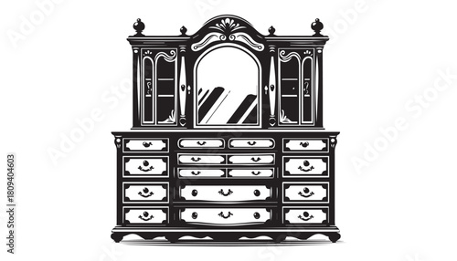 furniture silhouette vector illustration, solid white background