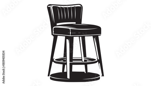 chair silhouette vector illustration, solid white background