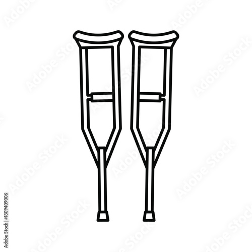 Pair of medical crutches, essential mobility aid for injury recovery and support