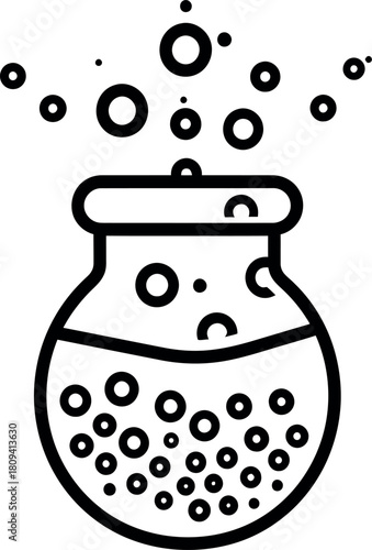 Detailed icon depicting a multi-stage biochemical fermentation process with vessels and microbial activity - vector illustration