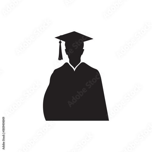 Graduation man icon. Master study celebration people design.