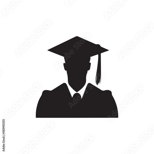 Graduation man icon. Master study celebration people design.