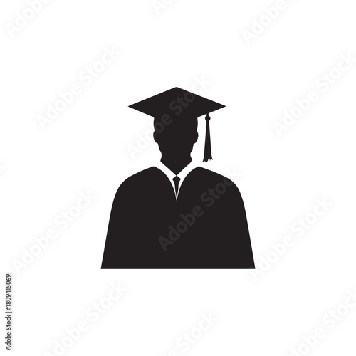 Graduation man icon. Master study celebration people design.