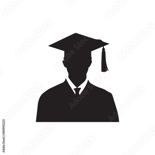 Graduation man icon. Master study celebration people design.
