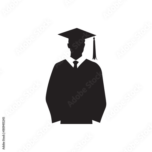 Graduation man icon. Master study celebration people design.
