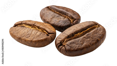 coffee beans isolated on a transparent background