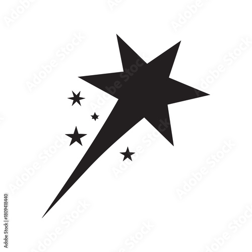 Falling Star icons space element night galaxy vector design.