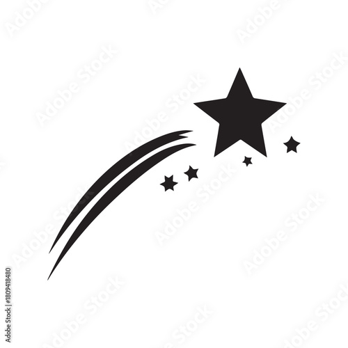 Falling Star icons space element night galaxy vector design.