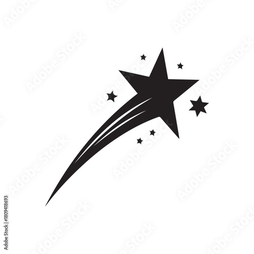 Falling Star icons space element night galaxy vector design.