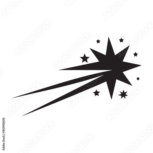 Falling Star icons space element night galaxy vector design.