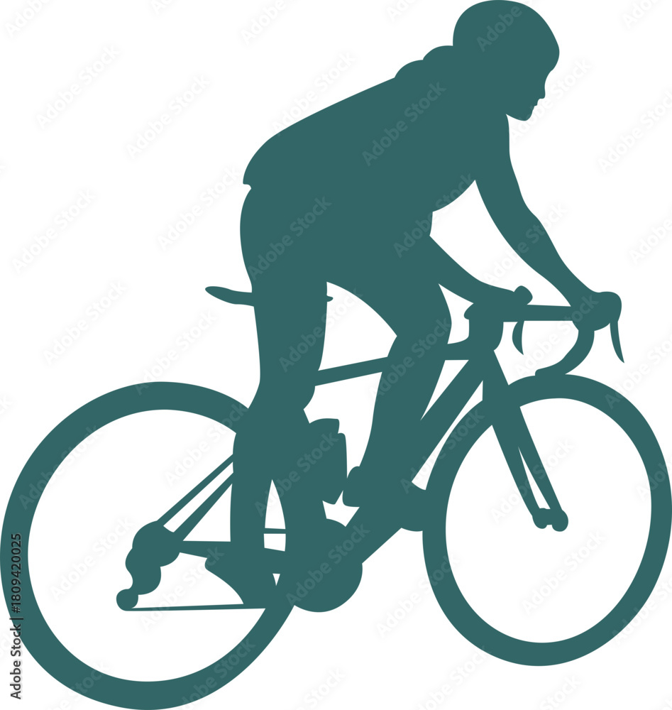 Fototapeta premium silhouette of a cyclist