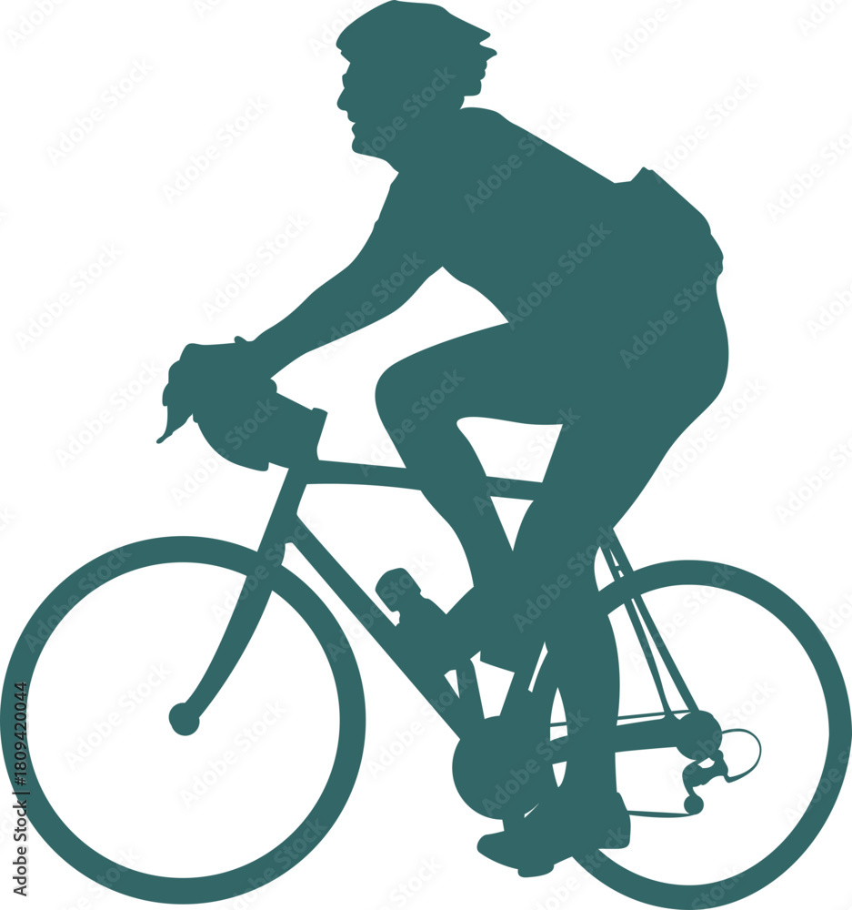 Fototapeta premium silhouette of a cyclist