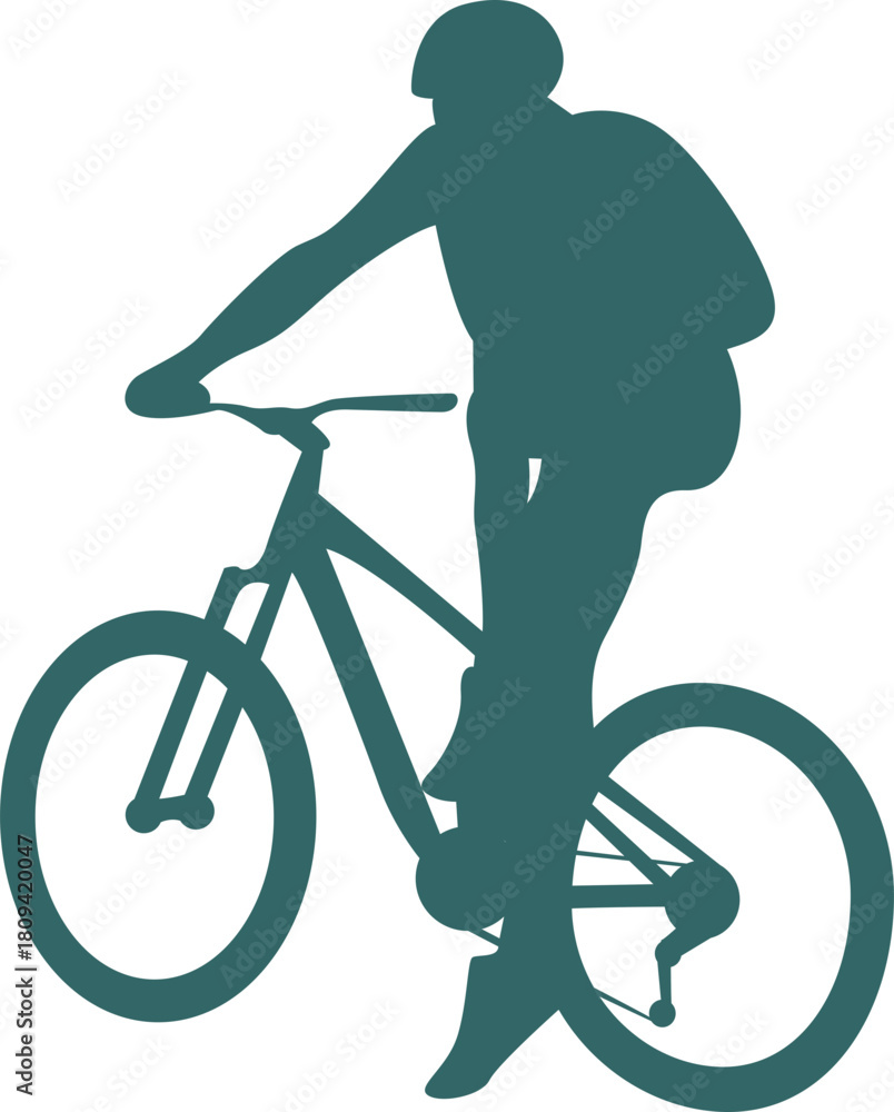 Fototapeta premium silhouette of a cyclist