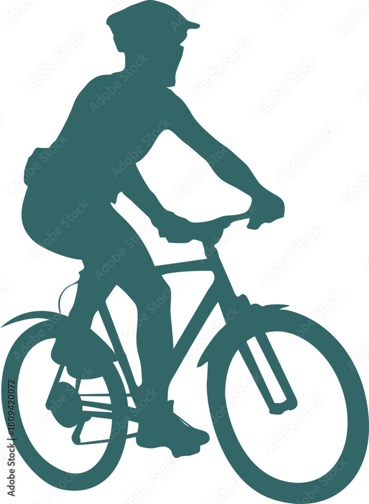 Fototapeta premium silhouette of a cyclist