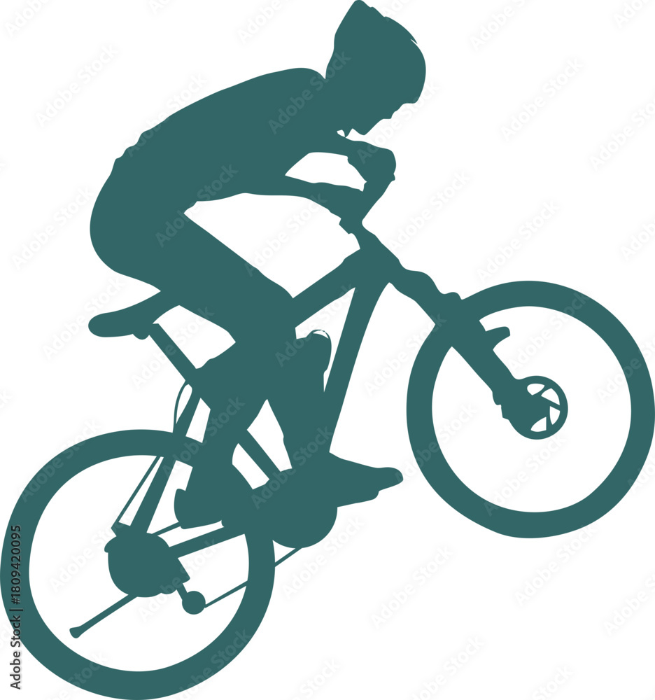 Fototapeta premium silhouette of a cyclist