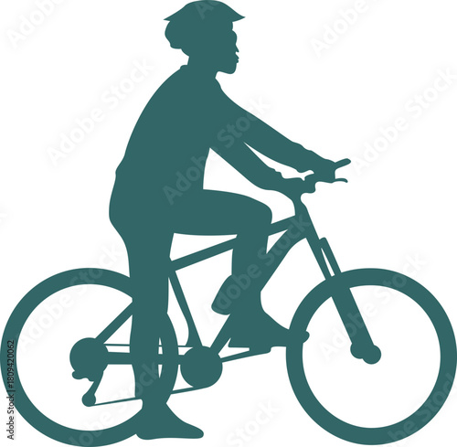 silhouette of a cyclist