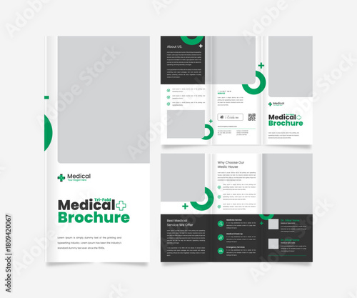 Healthcare medical trifold brochure design template