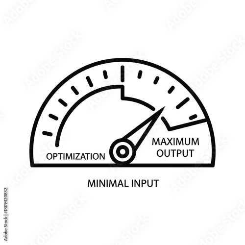 Optimization gauge with maximum output isolated on