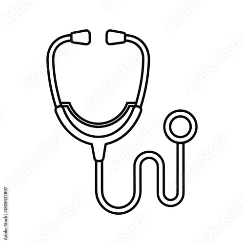 Illustration of a stethoscope isolated on, a medical instrument for listening to internal sounds