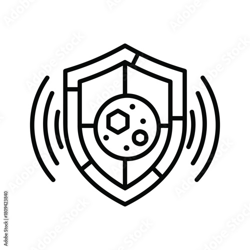 Outline icon of a plant leaf damaged by insect bite isolated on