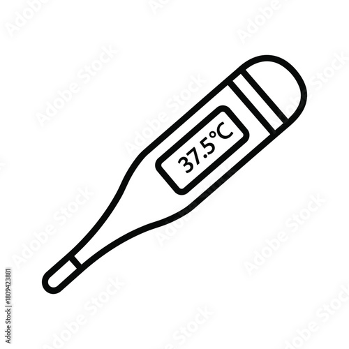 Thermometer showing a fever temperature isolated on medical equipment for measuring body temperature