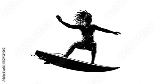 Dynamic surfer carving through waves with style and confidence, a striking visual for adventure, sports, and summer lifestyle marketing needs