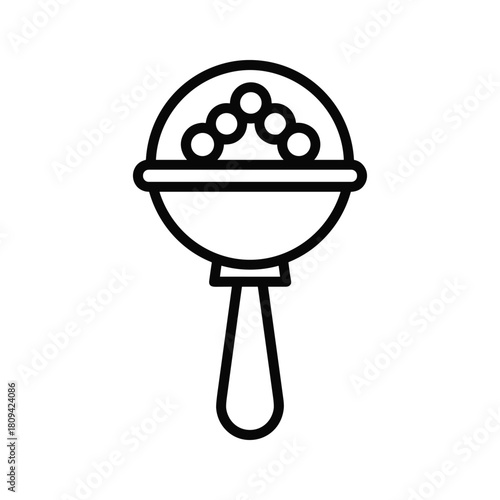 Illustration of a baby rattle toy isolated on, a classic and simple design for children