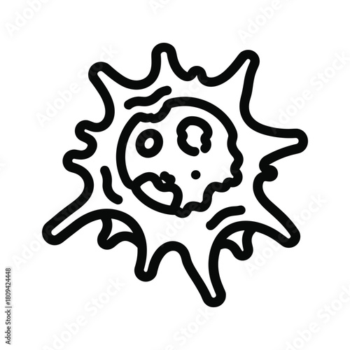 Illustration of a dendritic cell, a type of immune cell isolated on