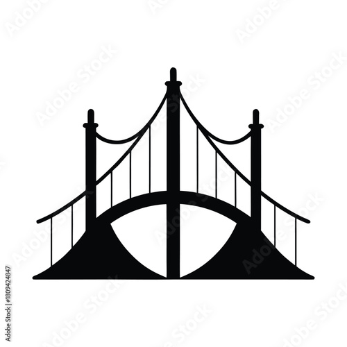 Arch Bridge Silhouette Icon architecture structure