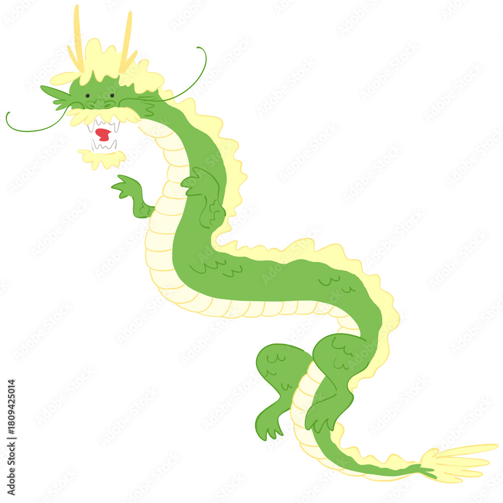 Obraz premium 空飛ぶ龍のイラスト – Flying Dragon Illustration