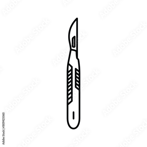 Illustration of a surgical scalpel, a medical instrument used in surgery, isolated on
