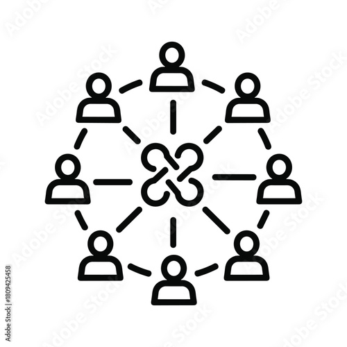 Illustration of a network of people isolated on, representing community and social connection