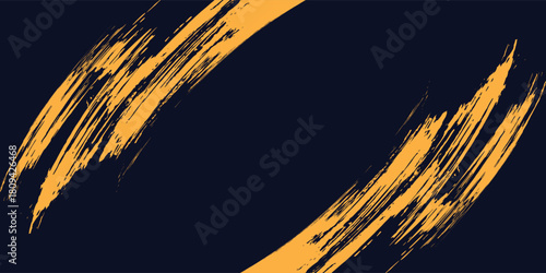 Bold Orange Brush Strokes On Deep Navy Background Abstract Graphic Design For Branding