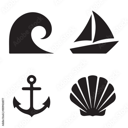 Ship steering wheel nautical captain control marine icon design