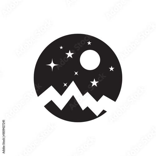Dark and Night day button icon star vector design.