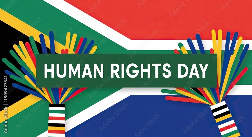 Fototapeta premium Celebrate Human Rights Day with vibrant colors and unity, showcasing global awareness and promoting social justice for everyone in a diverse world