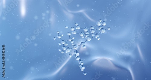 Wallpaper Mural Taletrectinib rotating molecular structure, 3d model of anti-cancer drug Torontodigital.ca