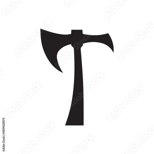 Ax Icon work cut hand forest wood vector design.