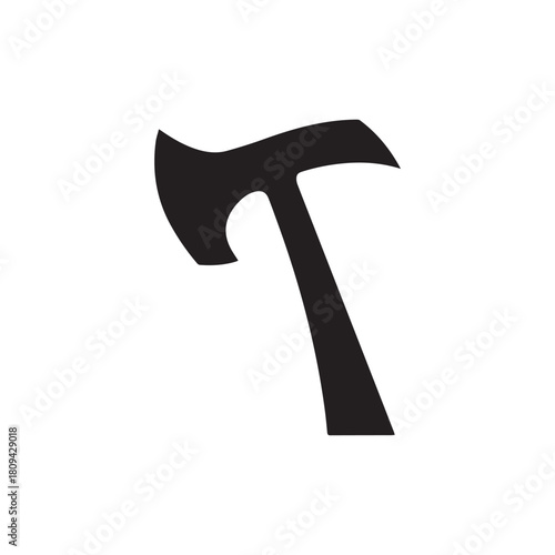 Ax Icon work cut hand forest wood vector design.