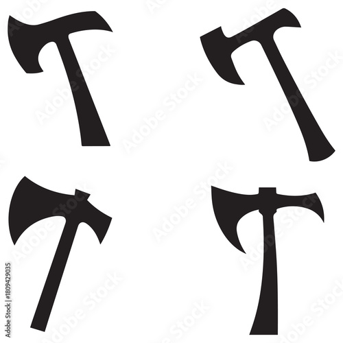 Ax Icon work cut hand forest wood vector design.