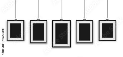 Premium Hanging Photo Frame Mockup Set.Vertical Portrait Mockup.