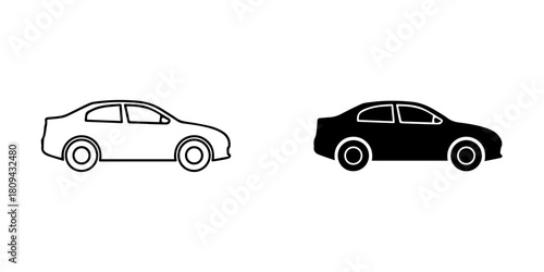 Car illustration featuring a sedan isolated on for transportation and automotive concept