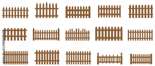 Fence icon set. Simple vector for web design isolated on white background.