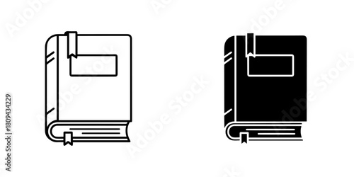 Illustration of a book in black and white isolated on, a symbol of knowledge