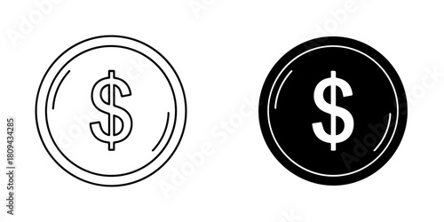 Dollar coin currency symbol of united states of america isolated on