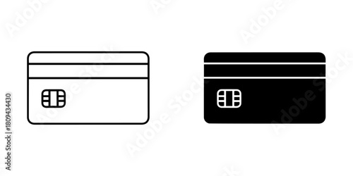 Credit card icon isolated on, payment method in black and white, banking and finance