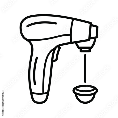 Illustration of a noncontact thermometer isolated on ideal for health and safety related designs